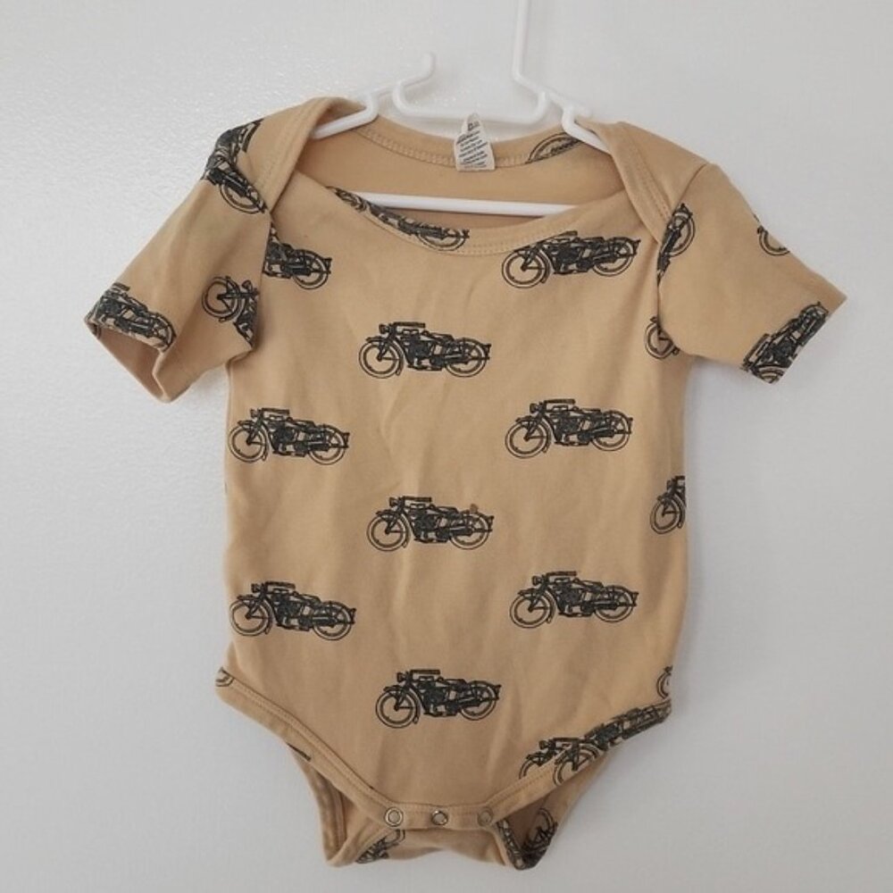 kate quinn Tan Bodysuit with Black Motorcycle Print